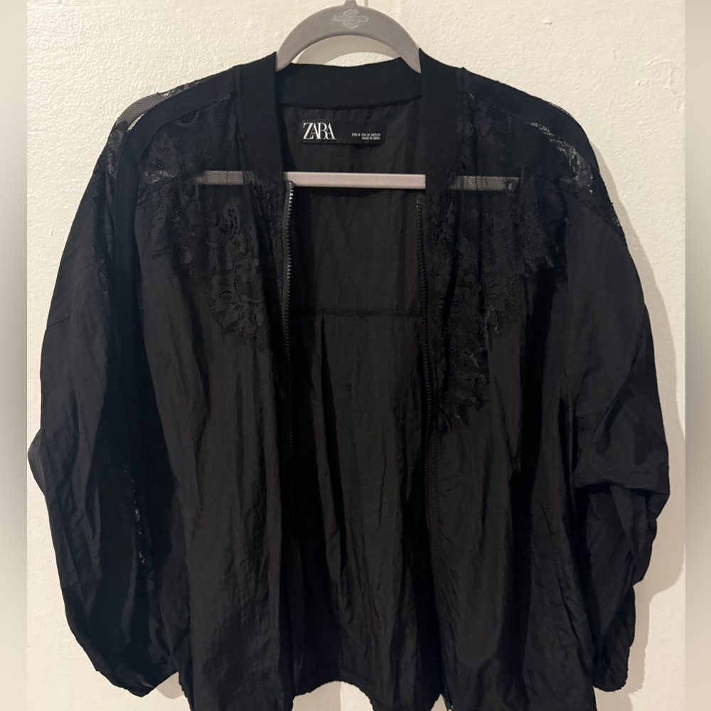 Zara Black Lace Detail Jacket